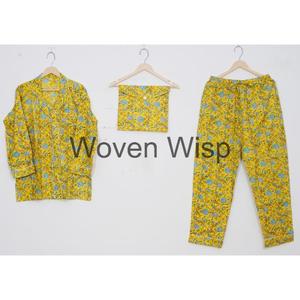 ชุดเดรสผ้าฝ้ายสำหรับผู้ชาย, ชุดเดรสผ้าฝ้ายมีเชือกชุดนอนลายสัตว์ - Product Image 5