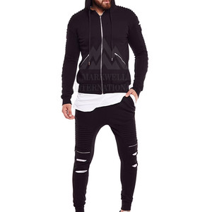 ชุดวอร์มผู้ชาย ดีไซน์ล่าสุด 2026 ชุดกีฬา ชุดวอร์มผู้ชาย สำหรับฤดูใบไม้ร่วงและฤดูหนาว ชุดวอร์มผู้ชายแบบดิสเทรส ราคาขายส่ง - Product Image 4