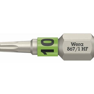 Juego de 10 Brocas WERA 867 TORX HF de 1/4 de Pulgada TX 10 L.25mm VPE - Product Image 1