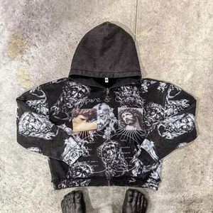 Custom Applique Embroidery Patch Patches Skull <b>Skeleton</b> <b>Hoodie</b> Men Zipper 100% Cotton Custom Tags Boxy Cropped <b>Hoodie</b> - Product Image 1