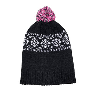 High Quality Jacquard Beanies Fashionable Custom Winter Hats with <b>Pom</b> Woven Badge Fleece Lining - Product Image 5
