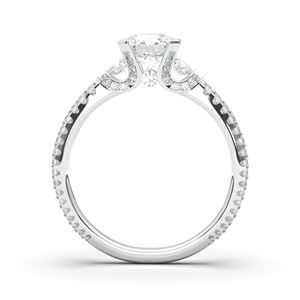 Anillo de compromiso de diamante de forma redonda de moissanita de calidad de 1,58 quilates de quilates, hecho en platino para mujer - Product Image 3