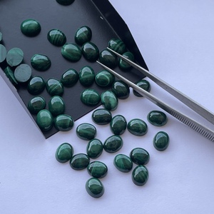 8mm 10mm 12mm Naturel Vert Malachite Ovale Lisse Calibré Cabochon Dos Plat Gemme De Fabrication Prix Usine En Vrac - Product Image 4