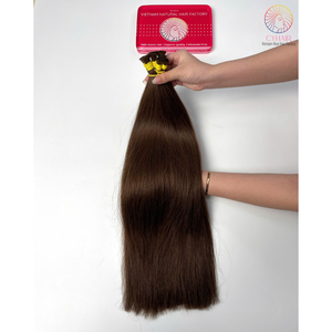 Haute qualité en vrac 100 grammes 20 pouces Double dessiné Texture droite naturelle 100% cheveux vierges vietnamiens Cyhairvn - Product Image 6