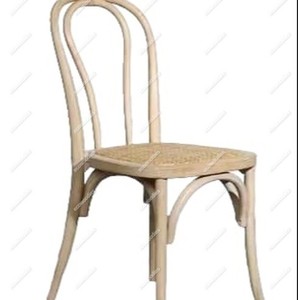 Silla de comedor de madera maciza de lujo ligera de diseño moderno, silla de ocio Retro con respaldo cruzado para restaurante, uso en eventos, Sillas apilables - Product Image 1