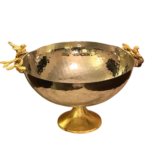 Décoration de table, bonbons sucrés, bol de service, métal doré de haute qualité, plat à chocolat, passe au lave-vaisselle, Falcon International FI-23292, oiseau - Product Image 1