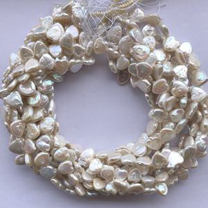 10mm 12mm Natural Amarillo Blanco Color perla de agua dulce piedra suave irregular corazón cuentas hebras al por mayor hebras collar de perlas - Product Image 1