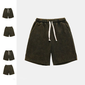 Verano personalizado lavado ácido pantalones cortos material de algodón Vintage hombres Joggers pantalones cortos verano gimnasios Hip Hop Streetwear logotipo personalizado OEM - Product Image 4