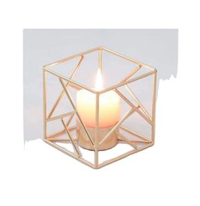 Bougeoir de forme carrée bougeoir en métal de qualité créative bougeoir en or rose à un prix attractif par les fournisseurs de l'Indiana - Product Image 1