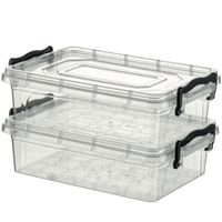 Ensemble de 2 boîtes de rangement modernes pour cuisine en plastique PP de 4,4 L, avec couvercles verrouillables, empilables, hermétiques, transparentes, pour le stockage des aliments