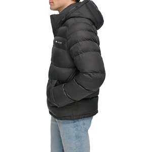 Customized XL <b>Soft</b> <b>Shell</b> Polyester Puffer <b>Jacket</b> High Quality Winter Canvas Non-Shine <b>Hooded</b> Zipper Casual Logo OEM Service - Product Image 3