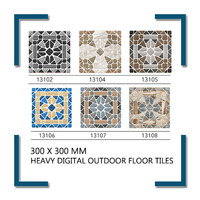 Carrelage de sol en céramique de qualité supérieure, motif symétrique, impression HD, 300 x 300 mm, carrelage de sol carré