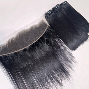 มัดผมตรงกระดูกสีธรรมชาติและส่วนหน้าผมลูกไม้แบบ HD ชื่อเวียดนาม - Product Image 2