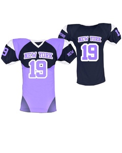 Maillot de football américain de qualité supérieure, cousu, personnalisé, violet et jaune - Product Image 1