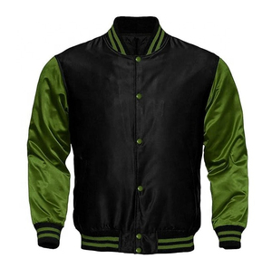 Chaqueta universitaria de satén personalizada para hombre, logotipo bordado con acabado de poliéster 100% para deportes de baloncesto - Product Image 1