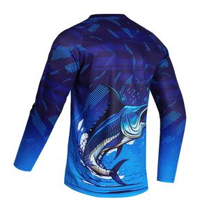 Camiseta de Pesca de Poliéster Personalizada al por Mayor para Hombre y Mujer, Transpirable, con Protección UV, de Secado Rápido, Antiarrugas, Manga Larga, para Ciclismo de Montaña y Descenso - Product Image 2