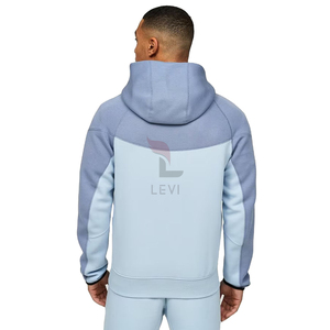 Ensemble de survêtement sportif deux pièces pour homme en coton respirant de haute qualité, lourd, pour l'hiver, avec logo personnalisé, sweat à capuche et pantalon de jogging - Product Image 2