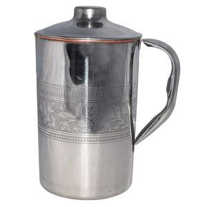 Produit luxueux Base en cuivre à bas prix avec cruche attrayante finie au nickel avec gravure Look For Hotel Restaurants Vaisselle - Product Image 2