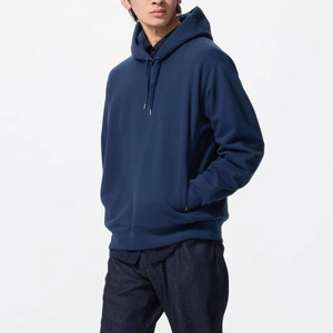 Nave Blue Letter Print Hoodie Casual Cordón Kangaroo Pocket Hoodies Private Label Regular Fit Neck Label Hoodie Sudaderas - Product Image 3