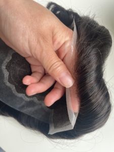 Q6 Sistema <span class=keywords><strong>de</strong></span> Cabello Humano <span class=keywords><strong>para</strong></span> Hombre, Toupee Marrón Rubio, Encaje Frontal Francés Transpirable, Peluca Masculina Tejida a Mano con Ondas Naturales <span class=keywords><strong>para</strong></span> <span class=keywords><strong>Hombres</strong></span> - Product Image 2
