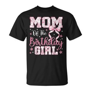 T-shirt promozionale per la mamma della festeggiante con fiocco rosa e fiore - Product Image 1