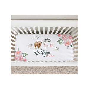 Drap de berceau pour bébé 100% coton biologique avec noms personnalisés messages photos cadeau parfait pour nouveau-né et Baby shower - Product Image 5
