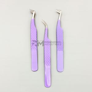 RMI Super produit de haute qualité enduit de poudre violette et pince à épiler d'extension de cils à pointe argentée - Product Image 2