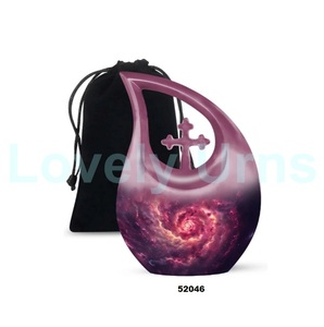 Urna para adultos de cremación con gota de galaxia azul más vendida para cenizas humanas Urna funeraria decorativa con lágrima con bolsa de terciopelo gratis - Product Image 6