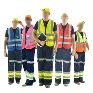 Gilet de sécurité haute visibilité avec logo personnalisé, respirant, en polyester, pour le cyclisme nocturne, vêtements de travail pour les ouvriers du bâtiment - Product Image 6