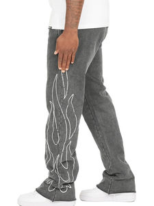 Conjunto Deportivo de Pantalón y Chaqueta Deportiva con Lavado Ácido Personalizado 2026, Ropa Urbana Vintage de Algodón, Transpirable, Cómodo, Conjunto Deportivo con Pantalón Acampanado, Venta al por Mayor - Product Image 3