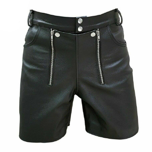 Pantalones Cortos Cargo de Cuero Genuino para Hombre, Pantalones Cortos de Alta Calidad para Club, Pantalones Cortos de Cuero para Hombre, Verano Otoño, Personalizados, Lisos, Teñidos, para Adultos - Product Image 1