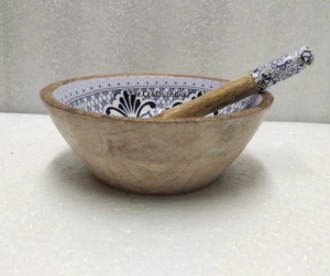 Vajilla de mesa, ensaladera de madera impresa, nuevo diseño, cuenco para servir, cuenco hecho a mano para el jardín del hogar, utensilios de cocina personalizados - Product Image 5