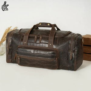 Sac de voyage en cuir véritable pour homme, motif crocodile, grande capacité, sac de sport en cuir véritable - Product Image 6