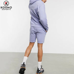 OEM personnalisé 100% coton pull à capuche et shorts d'été décontracté mode sport vêtements de course couleur unie hiver polaire hommes imprimé - Product Image 3