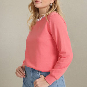 High Street Winter Women's Crew Neck Baggy Style Raglan Shoulder Sudadera con estampado personalizado 100% algodón Servicio OEM - Product Image 2