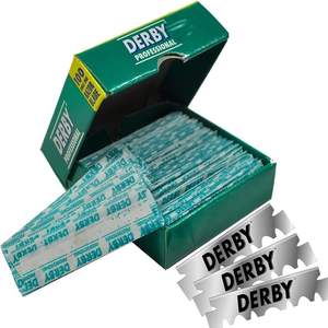 Lames de rasoir à lame simple Derby Professional, lot de 100, en acier inoxydable, recharges pour rasoir droit, vente en gros pour barbiers - Product Image 2