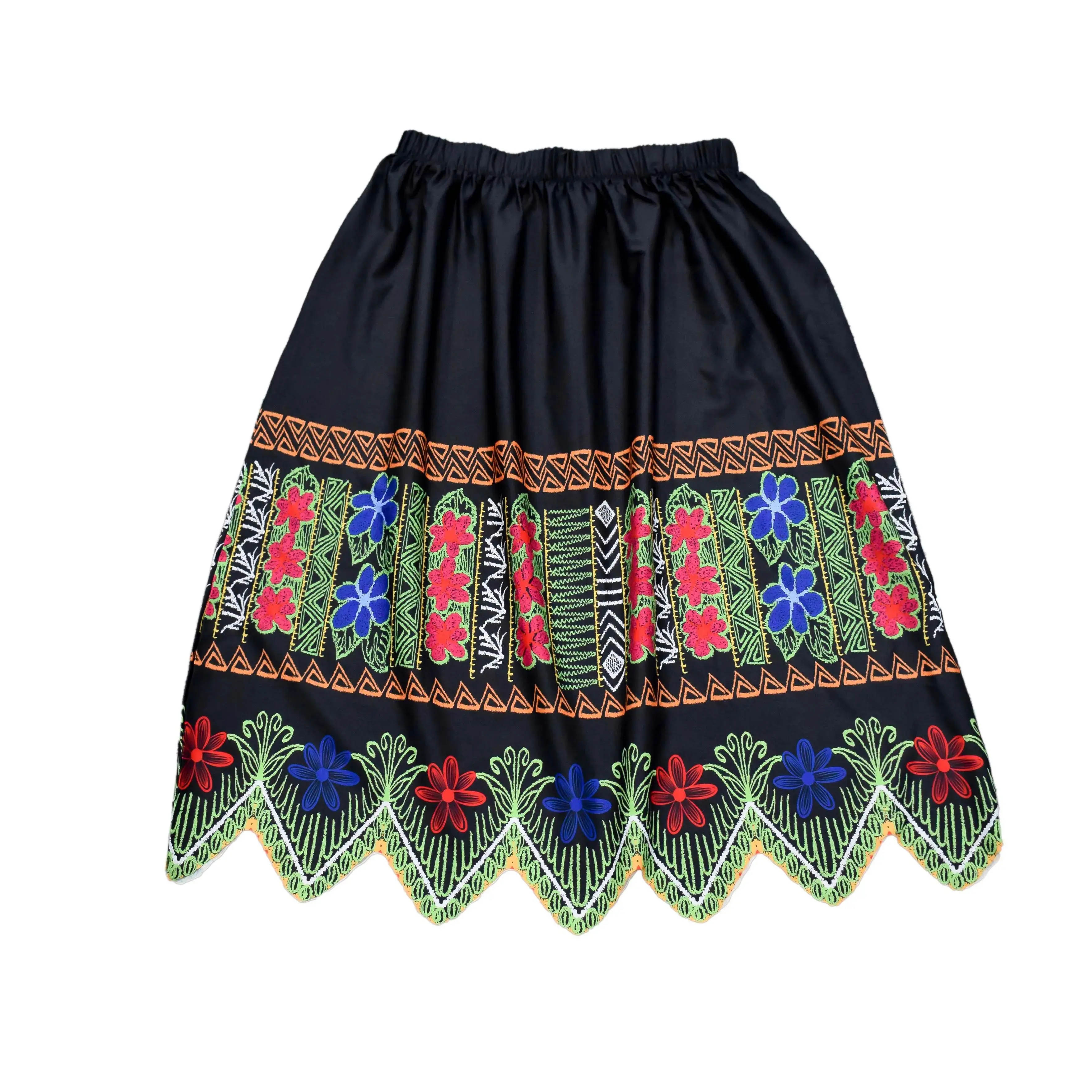 Custom Ladies Elegant Pattern Design Skirt Embroidered New Polynesian Tribal Clothing Islands Women Hawaii Floral Print Skirts
