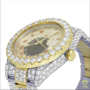 นาฬิกากลไกอัตโนมัติสีขาวเพชรโมอิส VVS1อนิต41มม. สายสแตนเลสวินเทจสไตล์แอนะล็อกสำหรับอินเดีย - Product Image 5