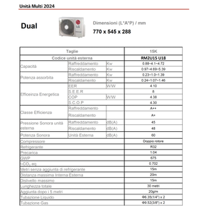 Aire Acondicionado Inverter Dual Split R32 RM2U15 RM con Wi-Fi, Ahorro de Energía para el Hogar, Serie A++ de 10001-12000 BTU - Product Image 3