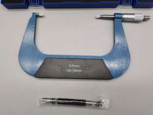 Slijtvaste <span class=keywords><strong>micrometer</strong></span> met mes 125-150 mm 0,01 mm Duidelijke schaalverdeling voor eenvoudig aflezen - Product Image 5