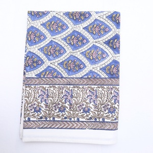 Mantel de algodón orgánico respetuoso con el medio ambiente con estampado de bloque de mano floral Rectangular fino decoración de mesa de comedor suministro a granel al por mayor - Product Image 1