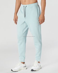 Pantalones de chándal de algodón personalizables de alta calidad para hombre, Jogger cómodo, patrón recto, logotipo impreso, cordones, ajuste deportivo informal - Product Image 1