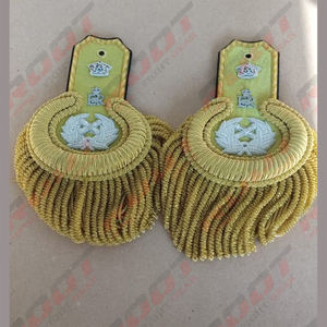 Hombreras de Primera Calidad, Bordadas, de Encaje de Lujo, Ceremoniales, Tácticas, con Flecos de Hilo Dorado, 100% Alta Calidad - Product Image 5