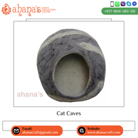 Cave pour chat Ahana en feutre de laine de mouton 100% biologique, artisanale, pliable, écologique, pour usage intérieur, solide, fabriquée au Népal