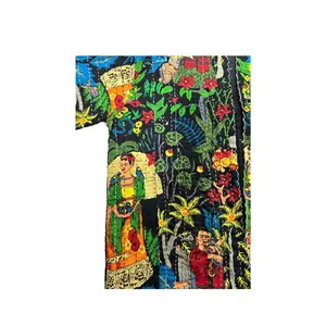 Chaqueta Bomber Acolchada para Mujer Farihda Khalo Kanta, Estilo Universitario, Toque Bohemio, Estampado a Mano, Cuello con Capucha, para Fiestas de Primavera - Product Image 3