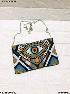 Handmade Designer Canvas <b>Sling</b> Evening Bags for Ladies Banjara Boho Style Beaded Embellishments Fashionable Bridal Occasions - Product Image 5
