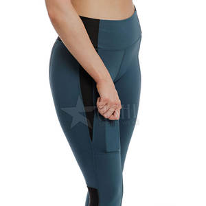 Culottes de sport pour femmes de haute qualité taille haute Leggings de yoga minces et pantalons d'équitation avec Patchwork pour l'entraînement physique - Product Image 5