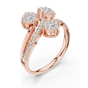 Bague à trois pierres en diamant de laboratoire de 0,728 carats pour femme, clarté VVS-VS EF, or 18 carats, 14 carats, 10 carats et argent 925, rose, jaune - Product Image 6