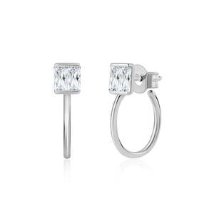 Pendientes de medio aro de moda para mujer, oro de 14 quilates y oro rosa con rodio de circón y chapado en oro para bodas, fiestas y regalos - Product Image 2