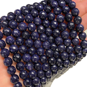 Natural Crystal Necklace Smooth Blue Goldstone <b>Beads</b> Polished <b>Red</b> Stone Jewelry Loose Strand Wholesaler Gemstone for Healing - Product Image 2